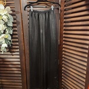 Princess Polly Black Satin Trousers